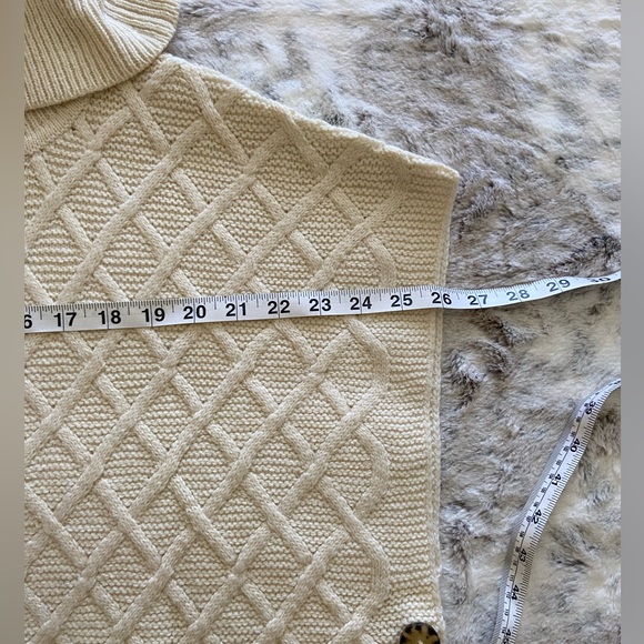 Tantrums Cream Turtleneck sweater pancho/vest, one size fits all - Picture 3 of 8